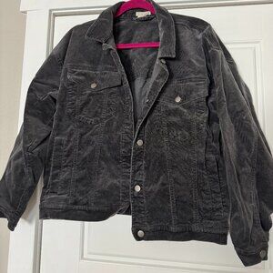 Eileen Fisher oversized gray corduroy jacket, size M